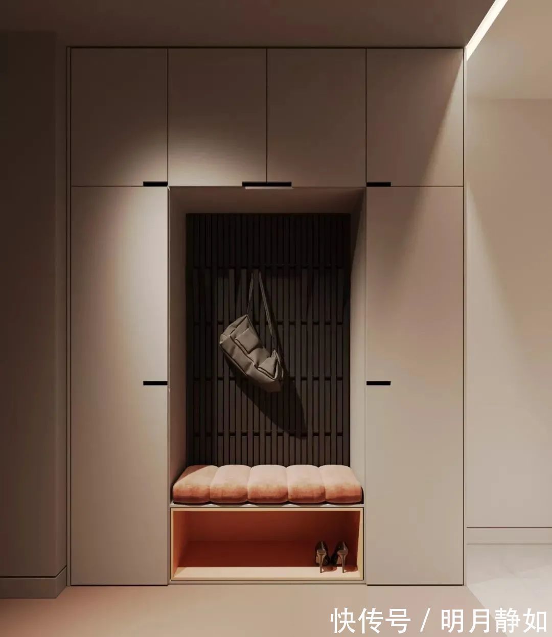 深灰色|180㎡现代简约,满屋的高级灰,橘粉色的点缀,低调时尚好高级