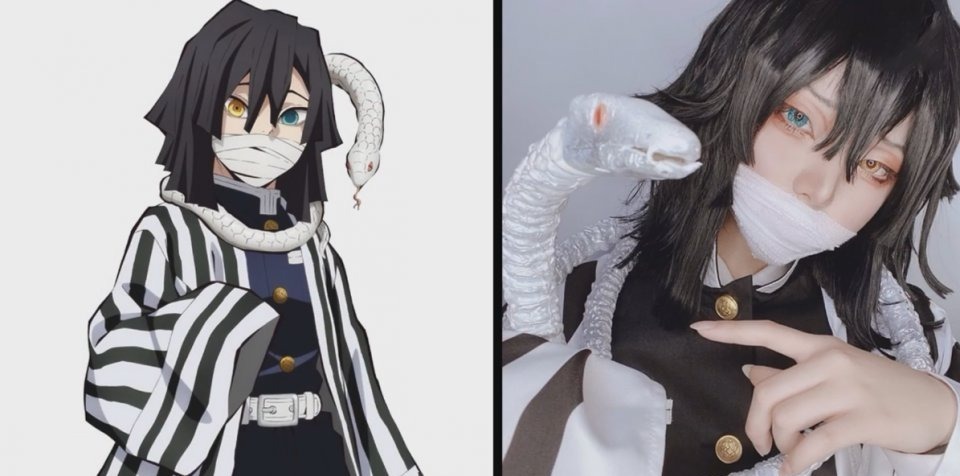 祢豆子|鬼灭之刃COS:祢豆子惹人怜爱,伊之助肌肉感十足,漫迷们裂开了