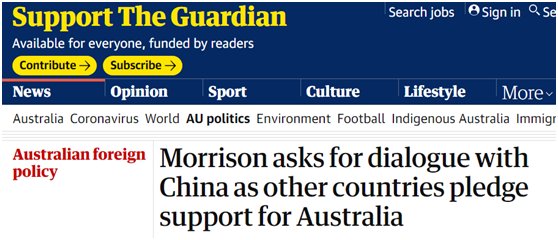 与中国|继续“灭火”？莫里森最新表态：我们的目标是实现中澳“愉快共存”