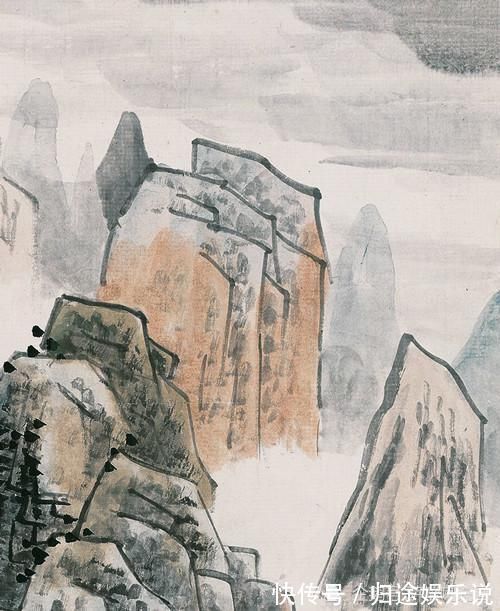 山水画|传统题材画出新味道,陈师曾绘《秋山古寺》