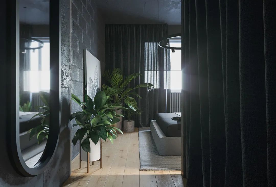 深灰色|88㎡现代极简，高级灰的空间，时尚红的点缀，成熟端庄的设计美