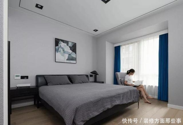 卫生间|143平现代风设计，卧室大面积浅灰色调营造静谧安逸的睡眠氛围