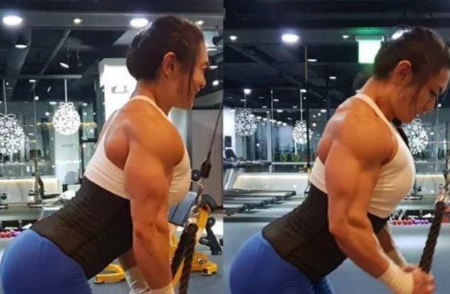 体脂率|健身美女酷爱肌肉,体脂率不超10,一身肌肉很给力