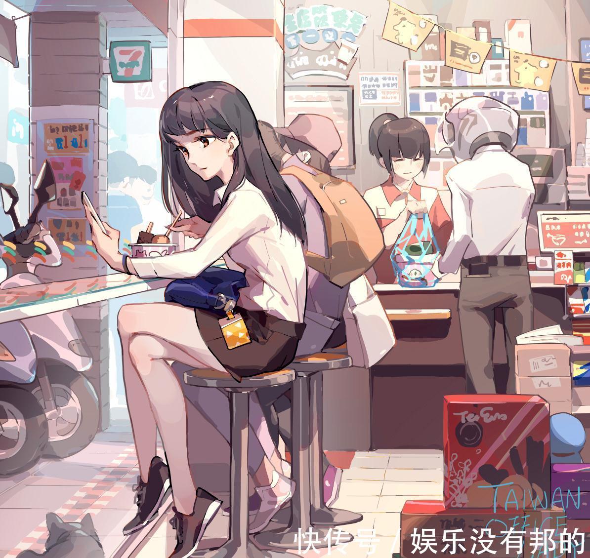 插画$清新都市的OL少女插画，有一种强烈的代入感