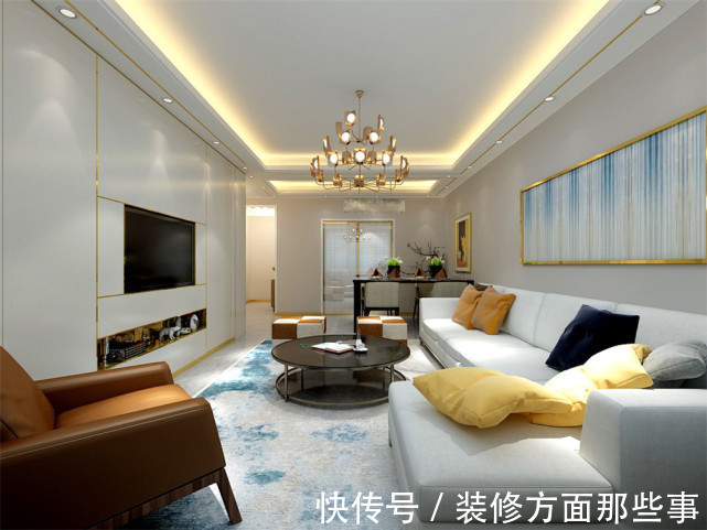 复式房子|173平现代风复式房子,金色装饰线配色高端大气