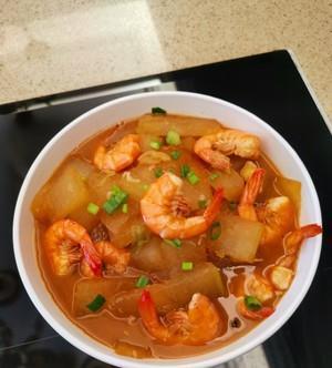家常快手菜,冬瓜炖大虾,鲜香味美,超级下饭快手菜,动手吧