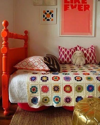 零线太多别浪费,试试钩一钩拼花抱枕,在家非常好用!附图解