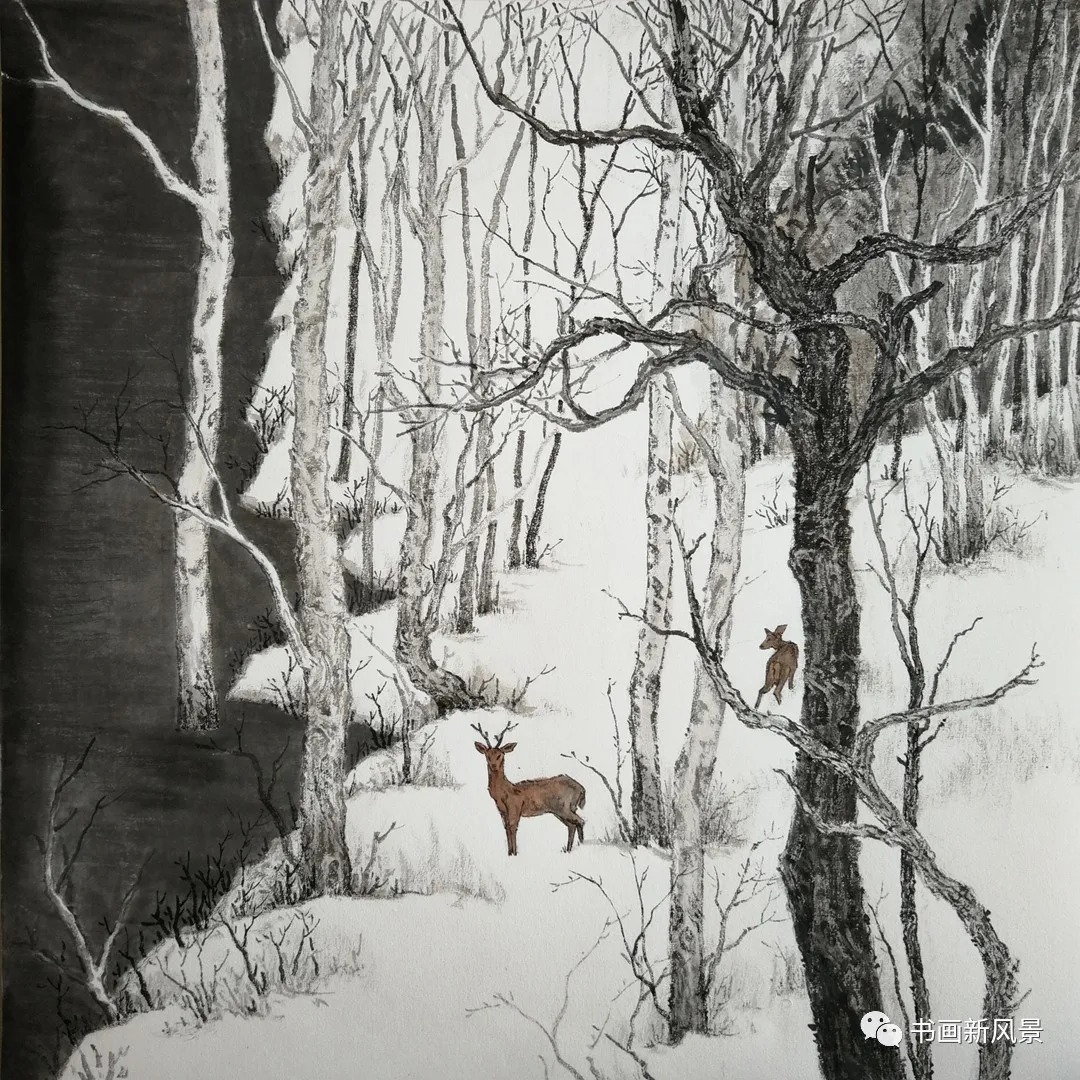 美术家协会@国画:家乡的雪