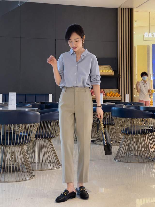 搭配|“上班”穿什么衬衫好看?波点衬衫、蓝色衬衫搭配指南,高级洋气