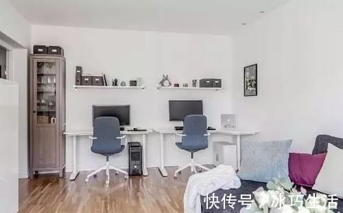 书房|小户型55平，老婆不听劝非铺水磨石，加装一排吊柜！忍不住晒晒