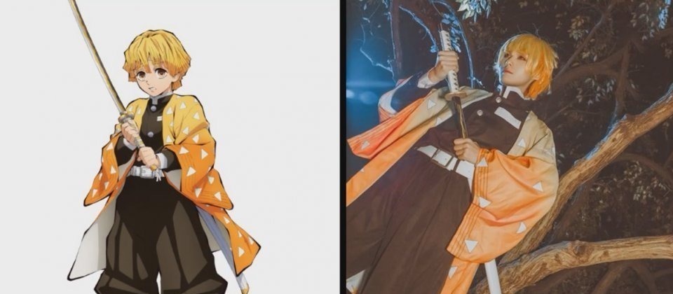 阿柒|鬼灭之刃COS:祢豆子惹人怜爱,伊之助肌肉感十足,漫迷们裂开了