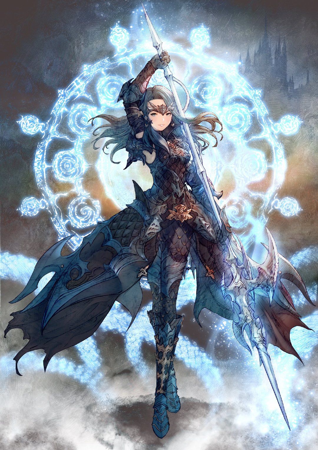 jiojio#英姿飒爽的窈窕少女插画，明艳的色彩和恰到好处的构图