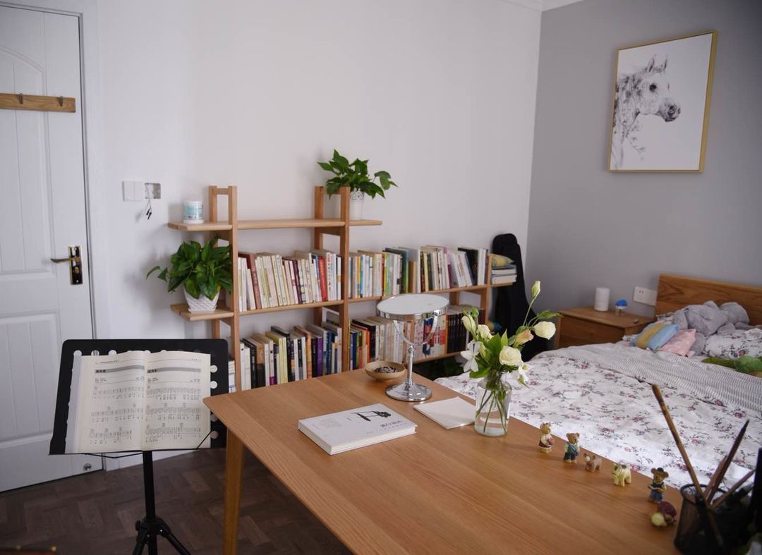 餐厨|邻居的北欧风两居,客餐厨一体化布局真敞亮,卧室还带书房,厉害