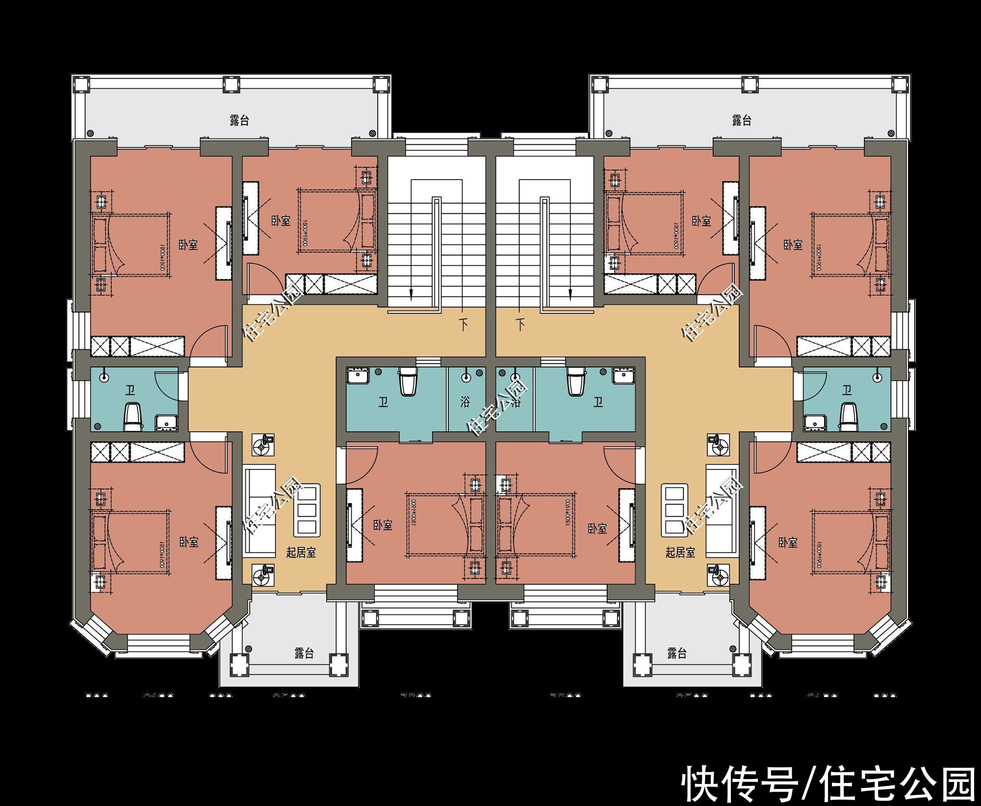 建筑面积|2021年就建这10套别墅吧，双拼设计太绝了，尤其是第6套特别实用