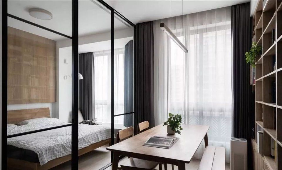 书房|45㎡日式单身公寓，不仅拥有阳光大书房，还有步入式衣帽间！