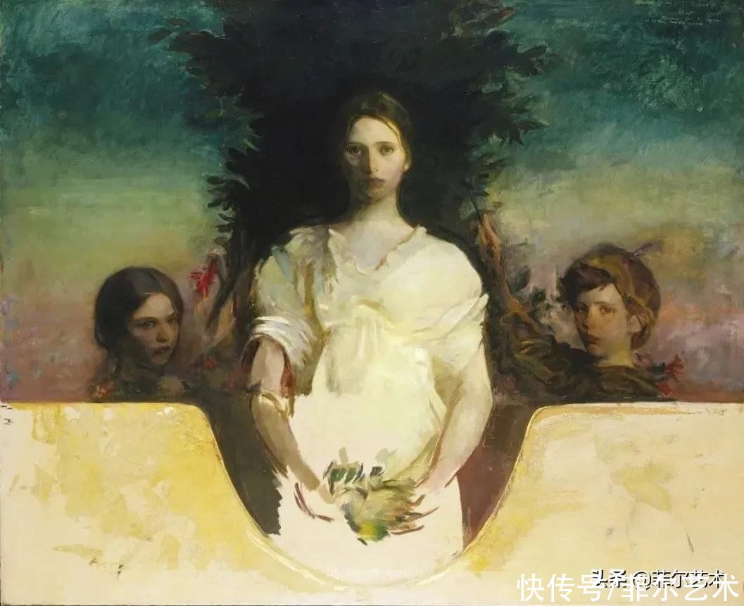 人物|空灵的天使，精美绝伦~雅培·翰德逊·泰勒女性人物油画作品欣赏