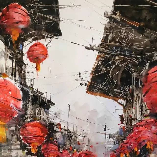 意大利画家罗伯托 畅快淋漓的水彩风景画