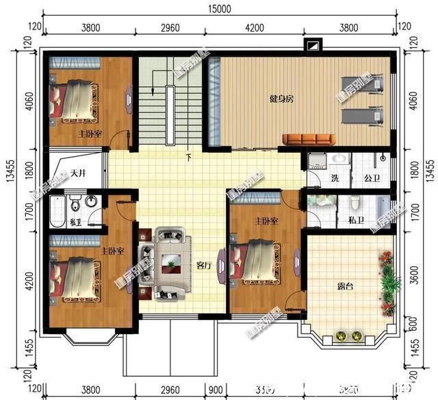 別墅|室內帶堂屋設計,一二層都有廚房的農村別墅,適合兩兄弟