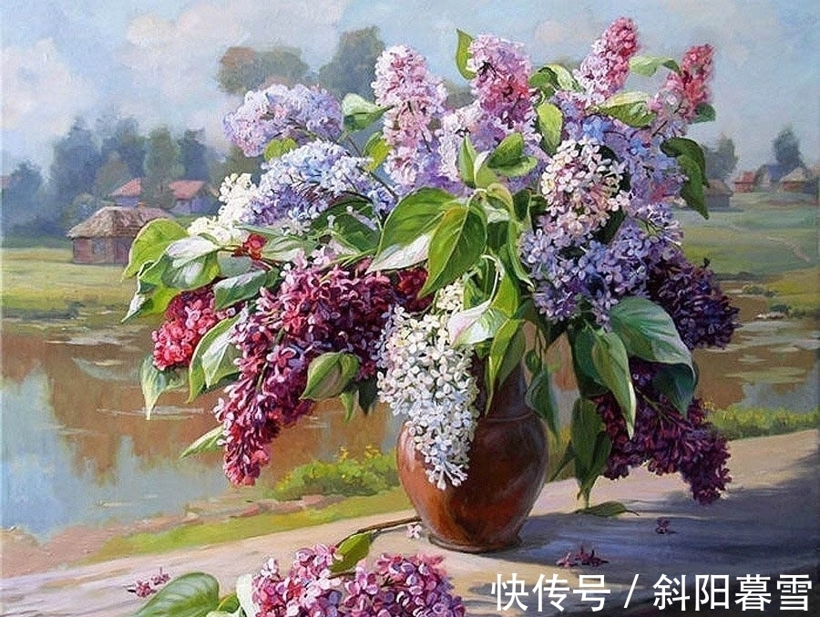 油画|这组丁香花画的很漂亮，俄罗斯艺术家油画静物花卉作品鉴赏