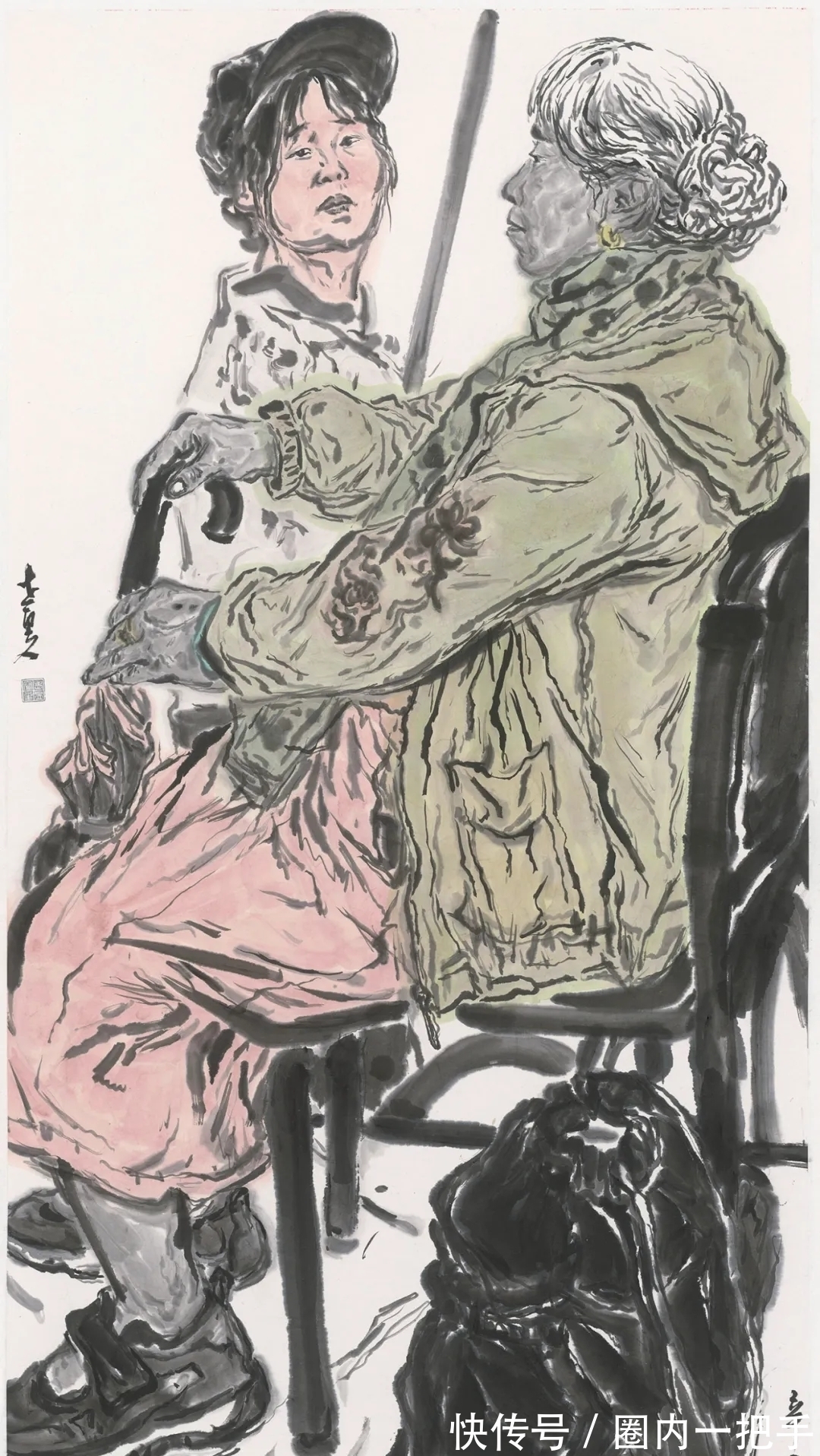 人物画#笔从对象来|王煜水墨人物画