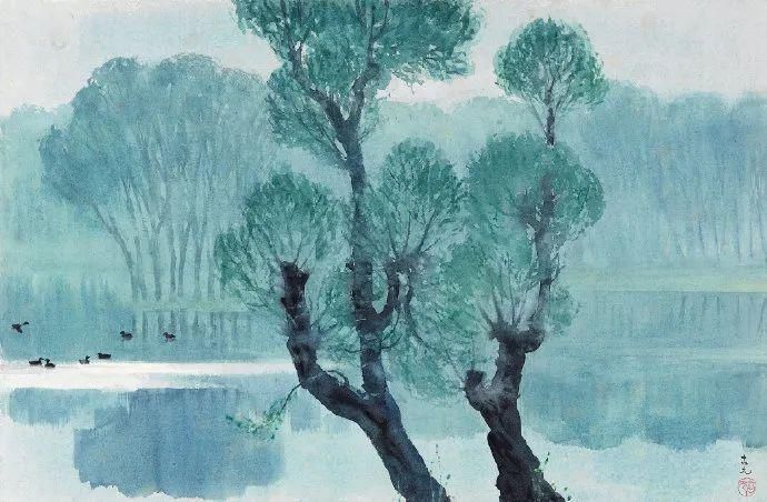 水彩|他被徐悲鸿称为“中国艺术界卓绝天才”,融入水墨意境的水彩,太美好了!