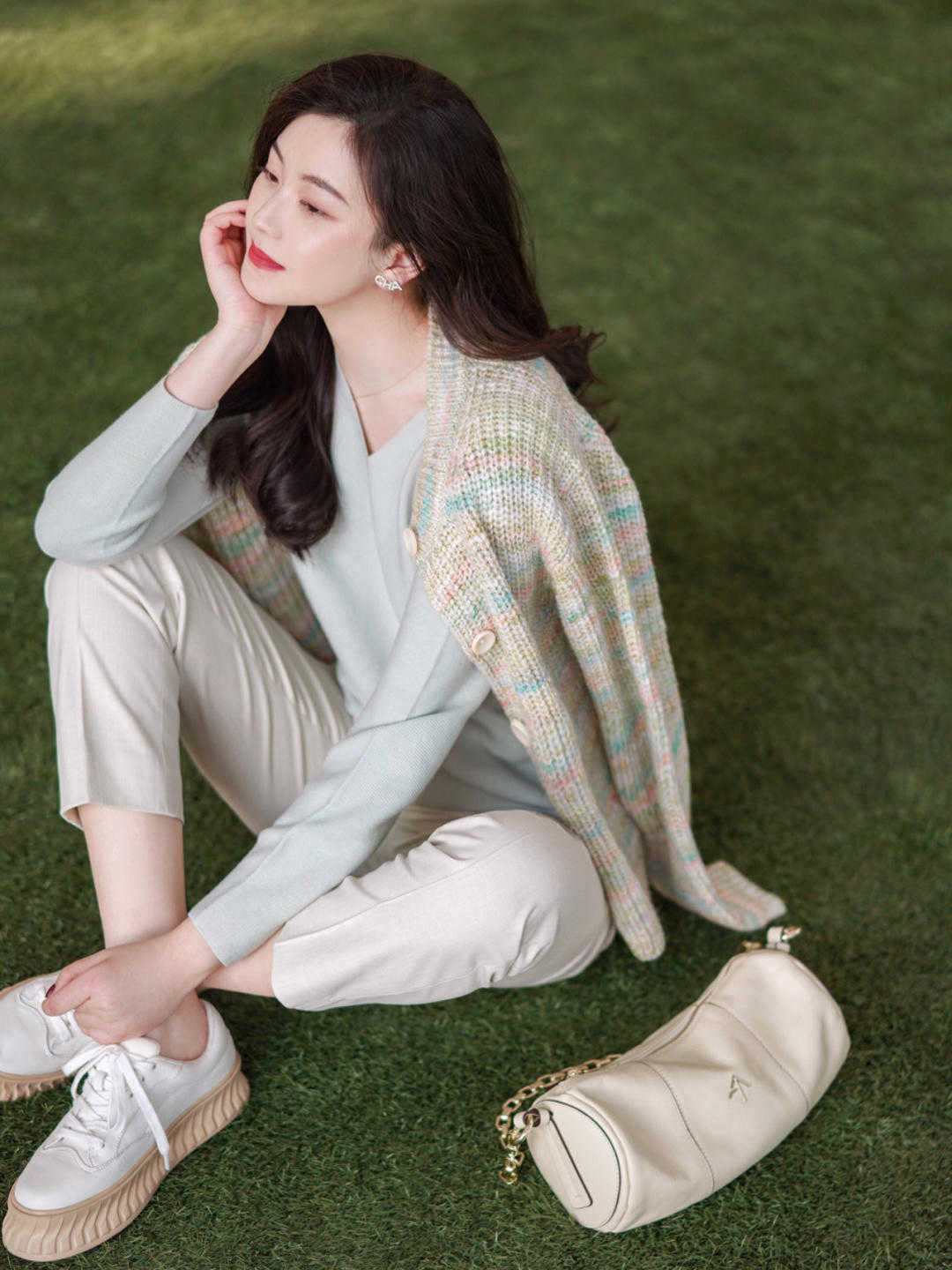 西装裤 要想文艺温婉并存,选择针织开衫啊!文艺清新温婉知性