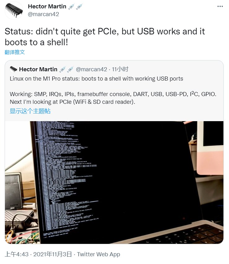 苹果|大神在苹果M1 Pro设备上运行Linux：可玩更多游戏了？