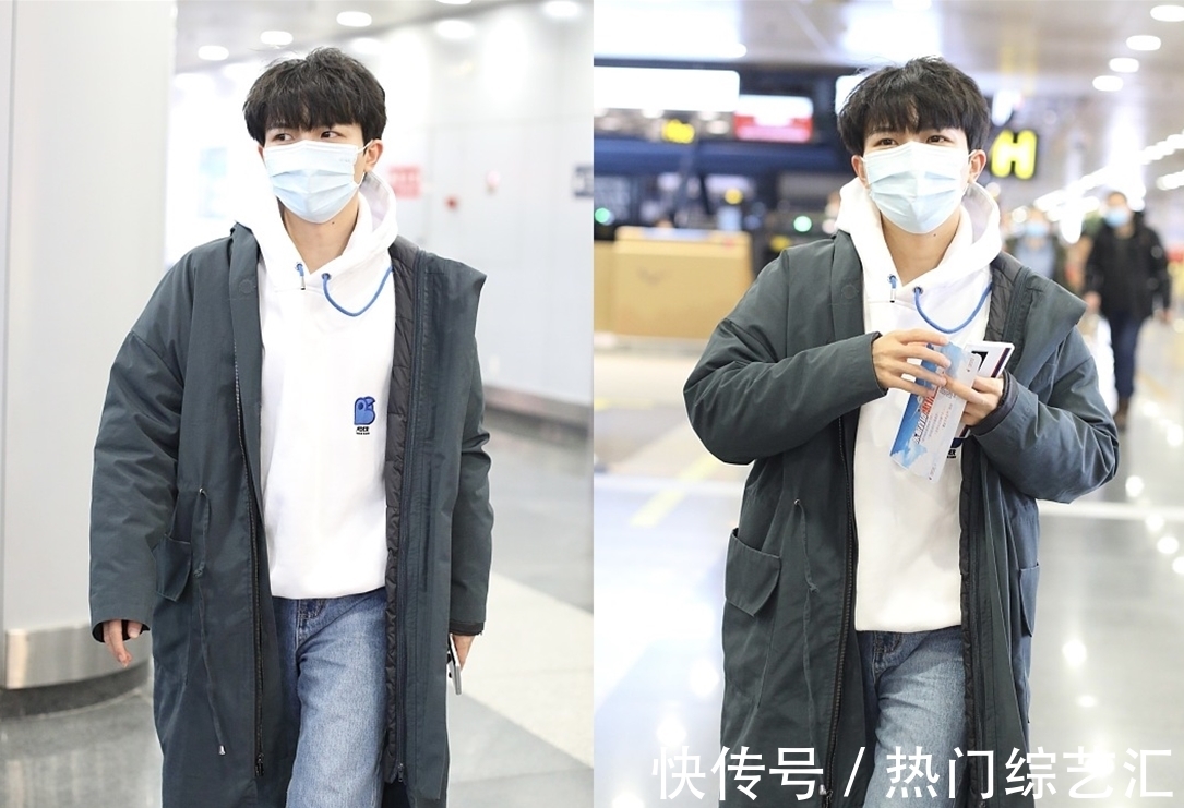 棉服 周深虽然不是很高,不过穿搭好有范,橘色卫衣配长外套,简约帅气