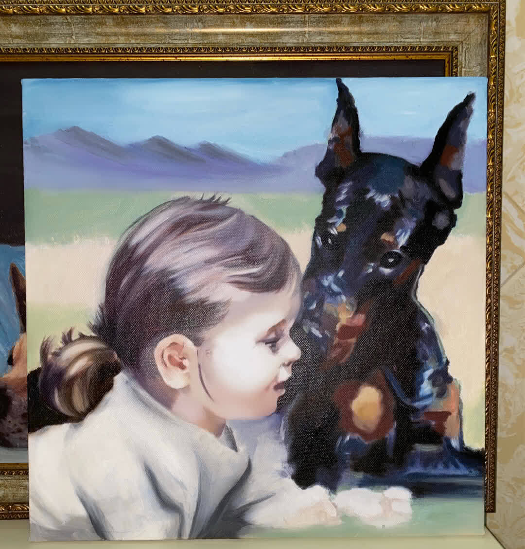 油画!美女户外画治愈系油画, 人美还多才多艺, 真是心动的感觉