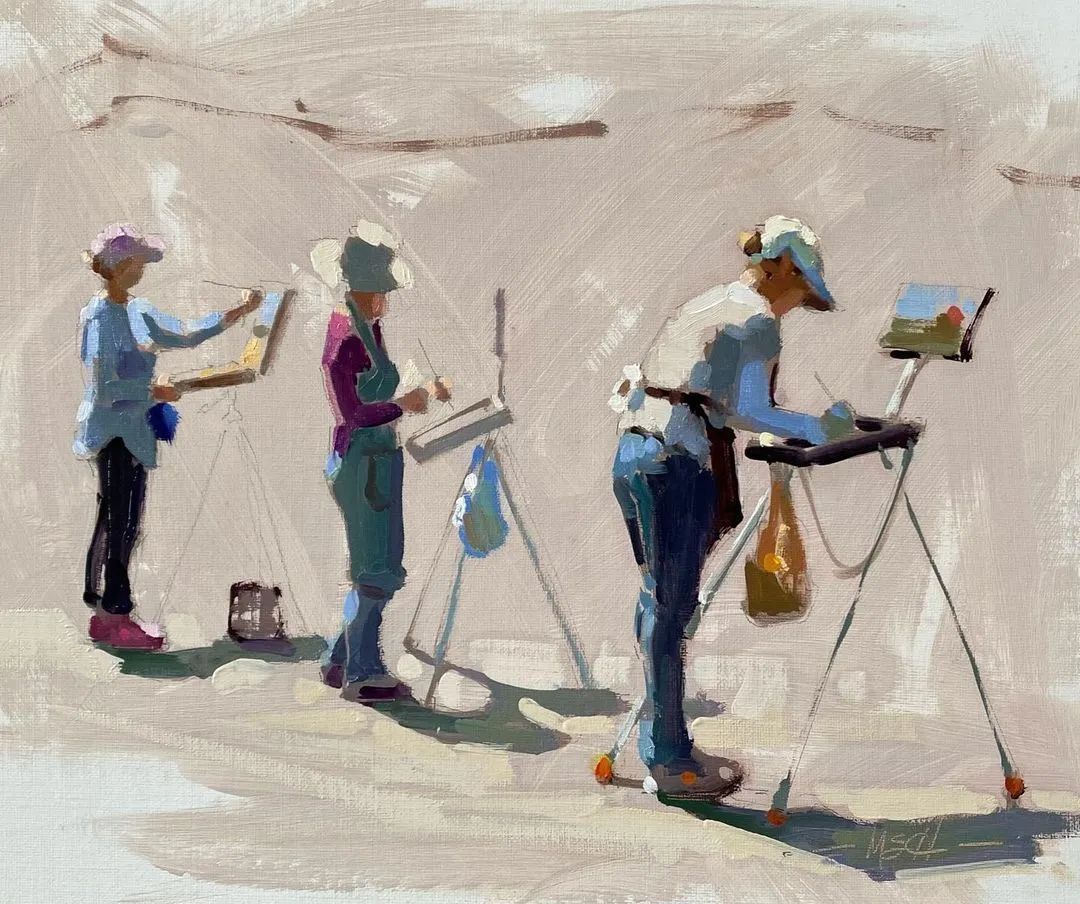 概括的笔触,光影和色彩具佳!