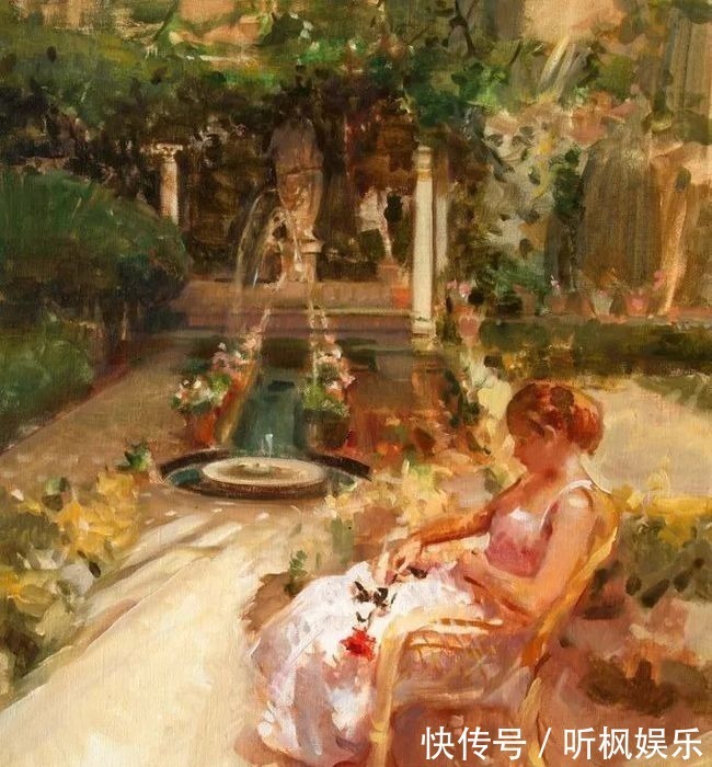 瓦伦西亚$西班牙艺术家尼迪亚笔下的女人,美得像花一样尽情地绽放