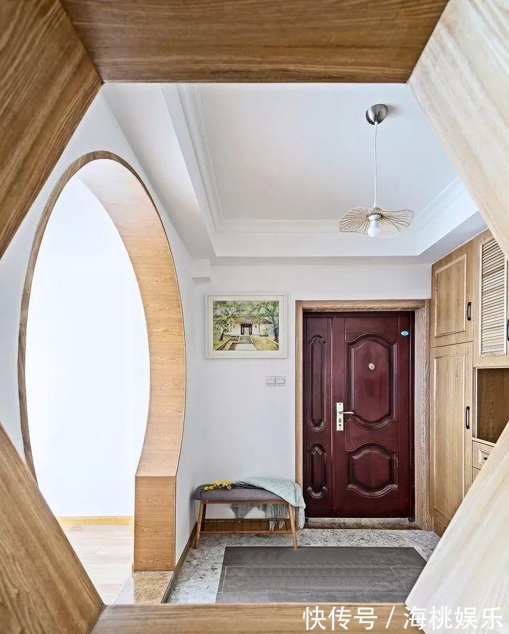 书房|135平四居室,原木中式风格,文化石电视墙,又增添了些野性美