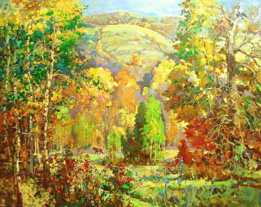 米沙金!俄罗斯画家米沙金的风景油画,美的不要不要的!