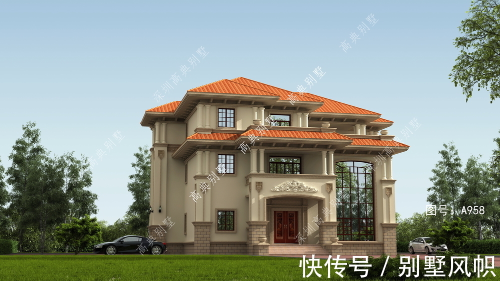 配色|欧式自建别墅，配色很是好看