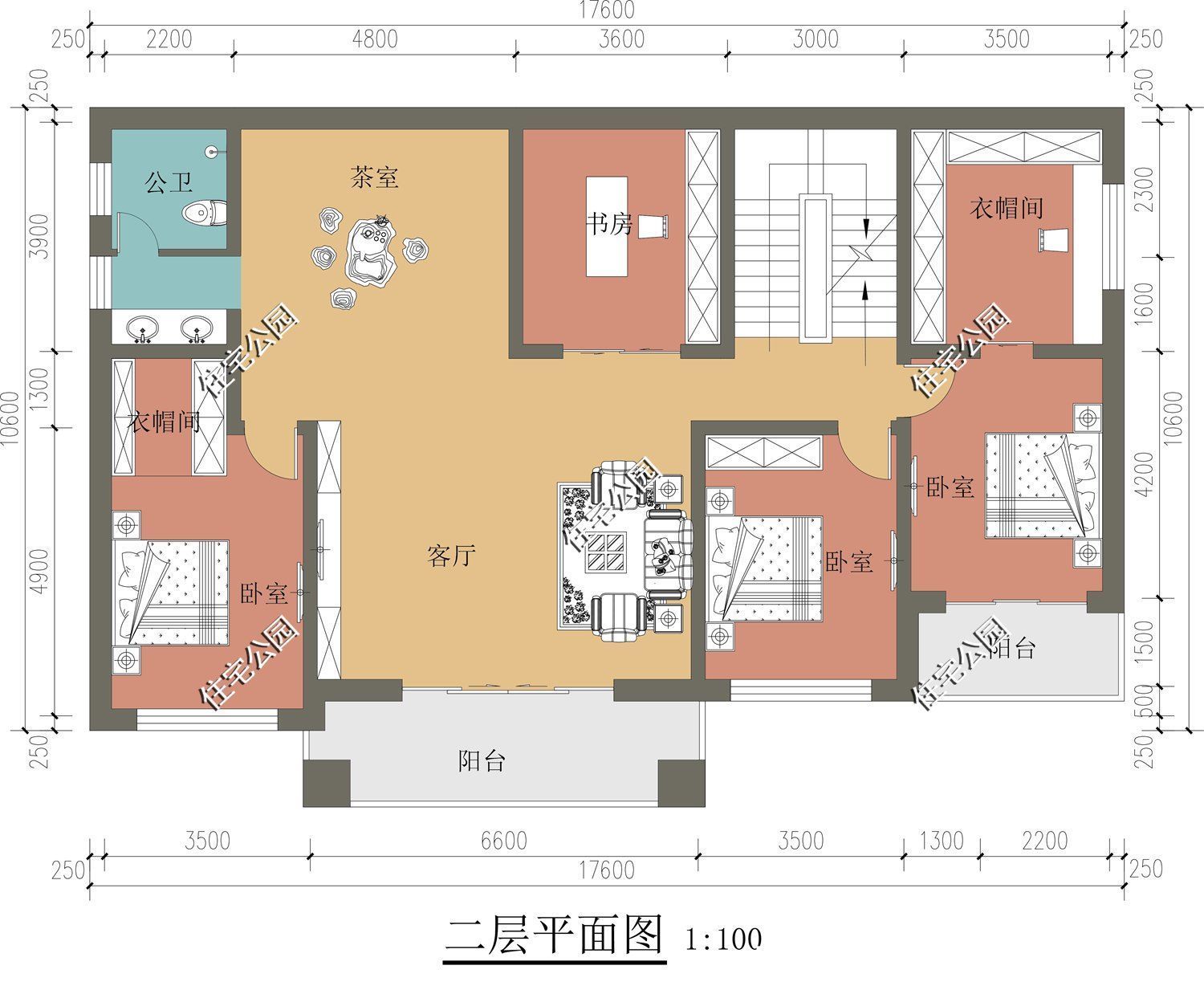 欧式|占地17×10米的大面宽欧式别墅，6间卧室的设计，体验完美生活