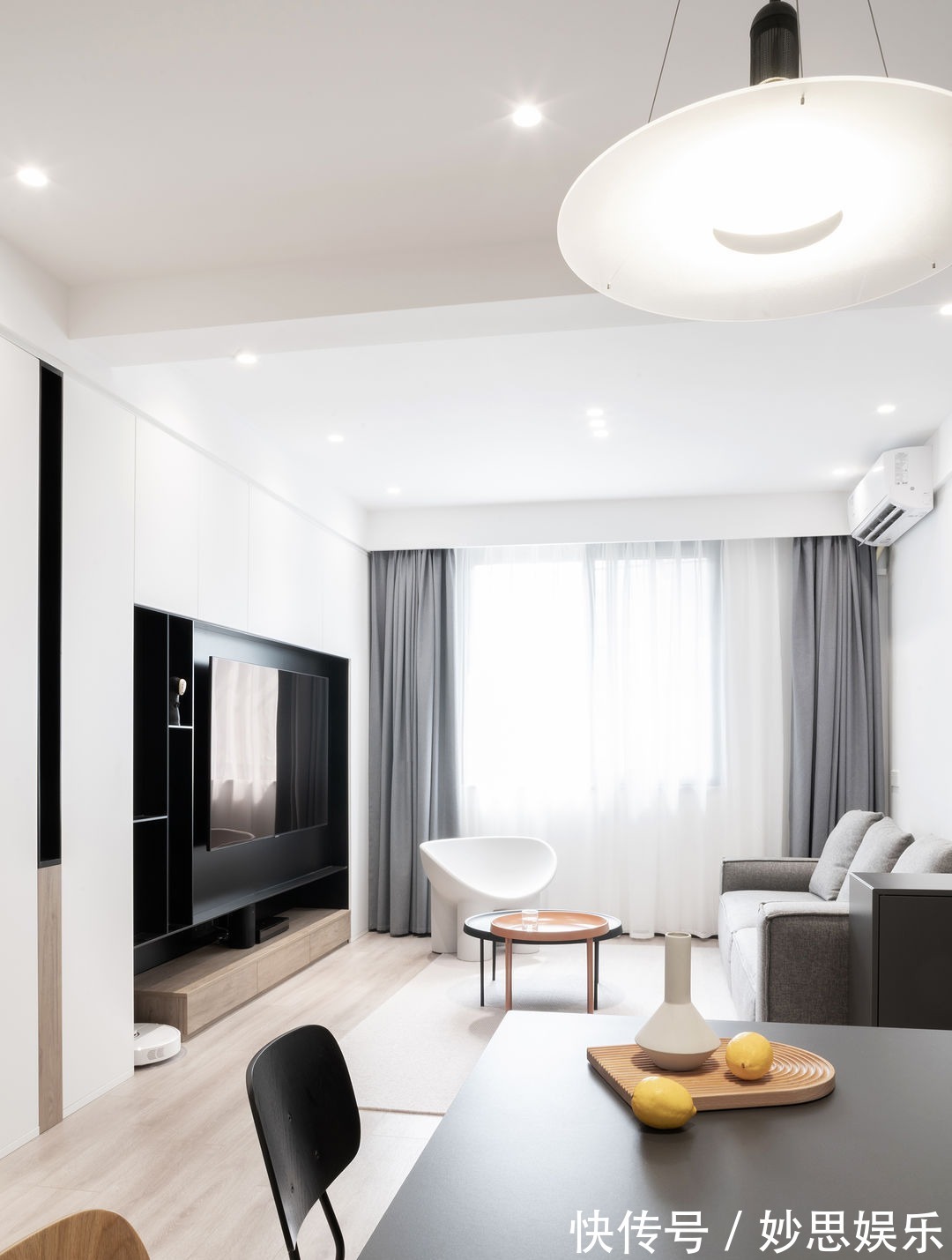 空间|80㎡实用主义装修,简约黑白灰色调,全屋简单又大气