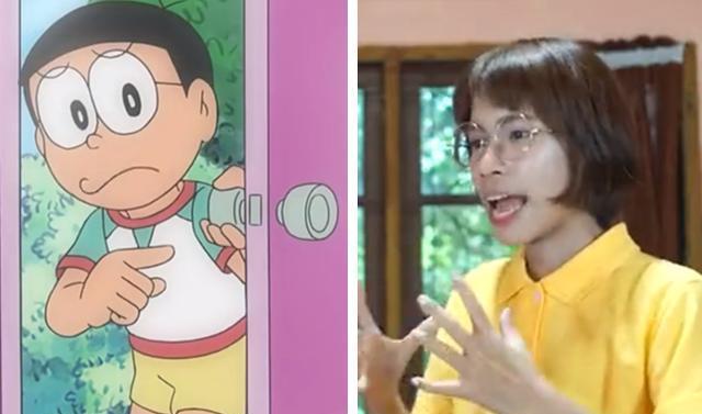 肌肉男|哆啦A梦真人版静香和大雄身份转换，看到小夫的样子心都碎了