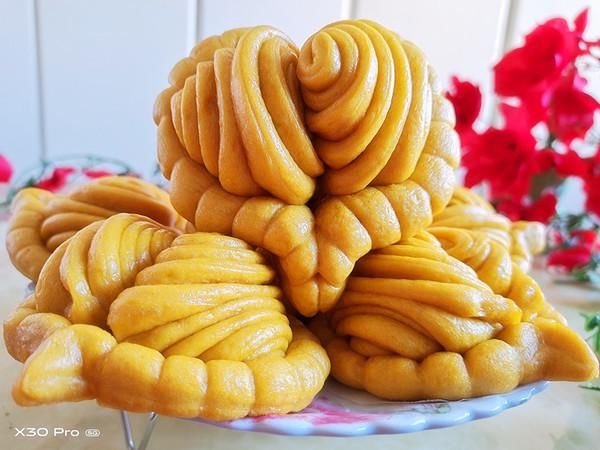 发酵|南瓜心形花卷(一次发酵)