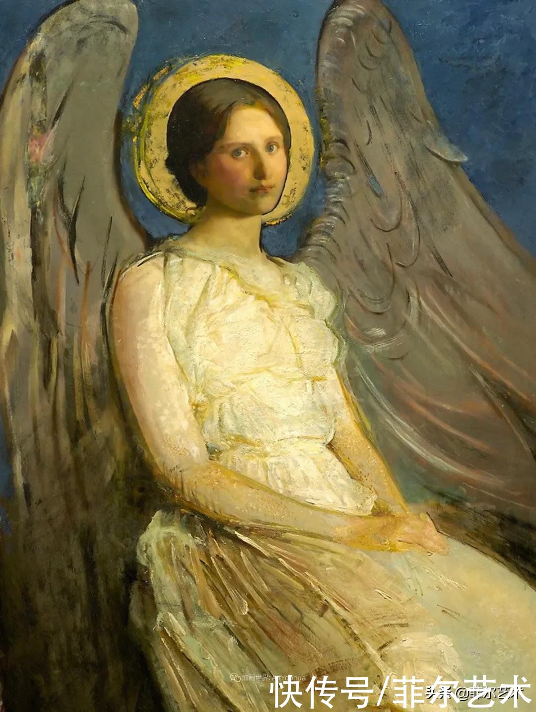 人物|空灵的天使，精美绝伦~雅培·翰德逊·泰勒女性人物油画作品欣赏