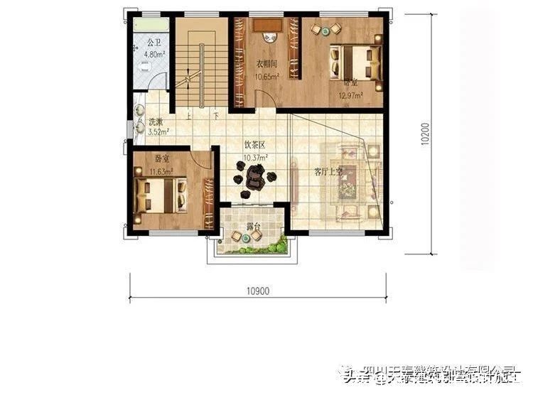 添加|四川绵阳梓潼三层新中式别墅设计图纸 绵阳农村建别墅图挑空客厅