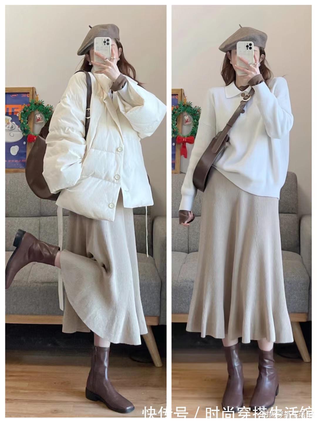 羽绒服 “羽绒服+半裙”才是秋冬王炸搭配,掌握这4个法则,美出新高度
