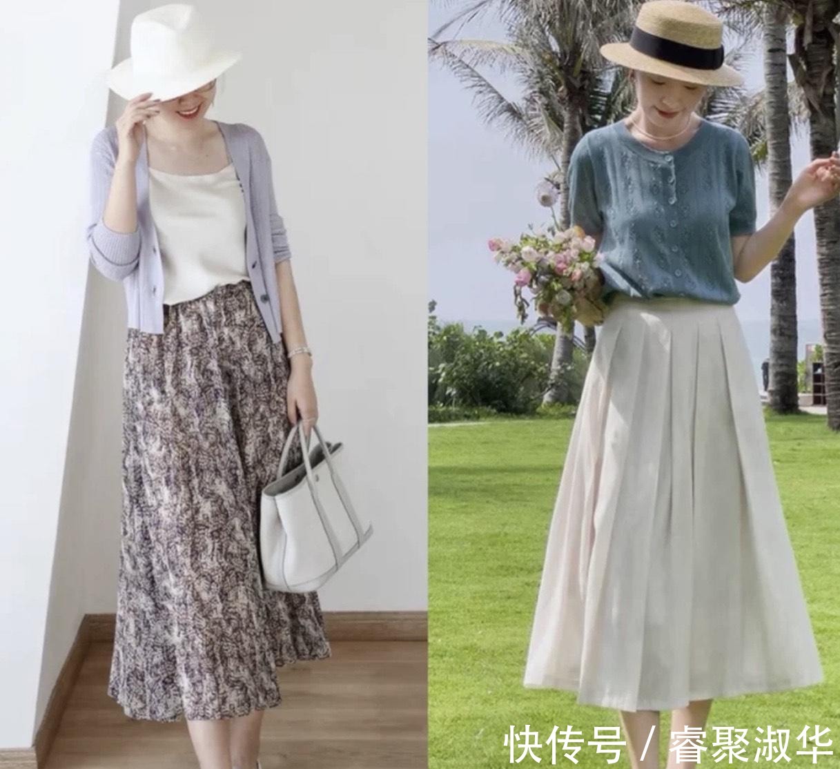 夏日|中年女性这样穿挺好看的,简约大方的夏日穿搭示范,温柔优雅