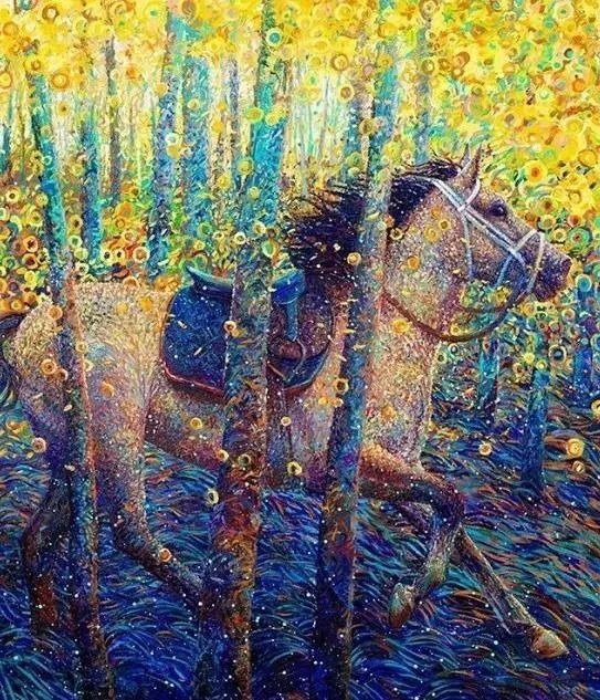 色彩斑斓@这个画家“有点冷”,她用颜料触摸这个色彩斑斓的世界