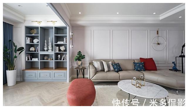 轻奢|250㎡美式轻奢大平层,独立玄关比客厅还好看,全屋简洁又显品味!