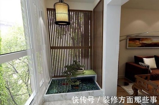 柔和|199平新中式三居室走廊中的蓝色时髦沉静,最亮眼就是色彩搭配