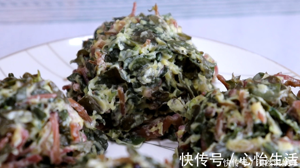 搅拌均匀|马齿苋最好吃的做法，家里每次做一大盆不够吃，吃着真香