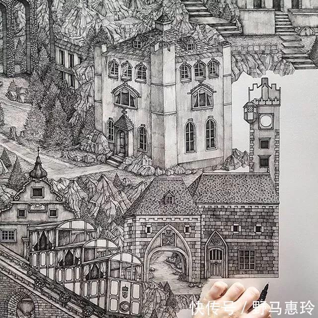 景观#一幅画用掉上百支笔，看到最后成果这么震撼，也就不觉得心疼了