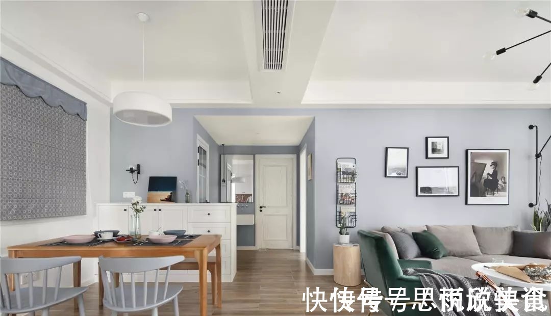 北欧风|127㎡休闲北欧风,卫生间超大的镜面柜,舒适明亮