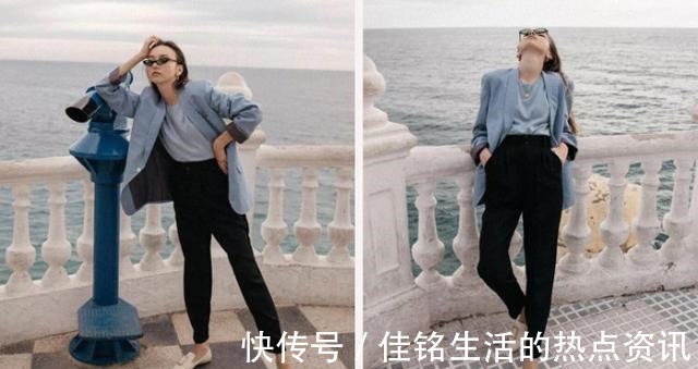 高级感 “雾霾蓝”可显高级感了,照着这3点穿搭思路,显白又显质感!