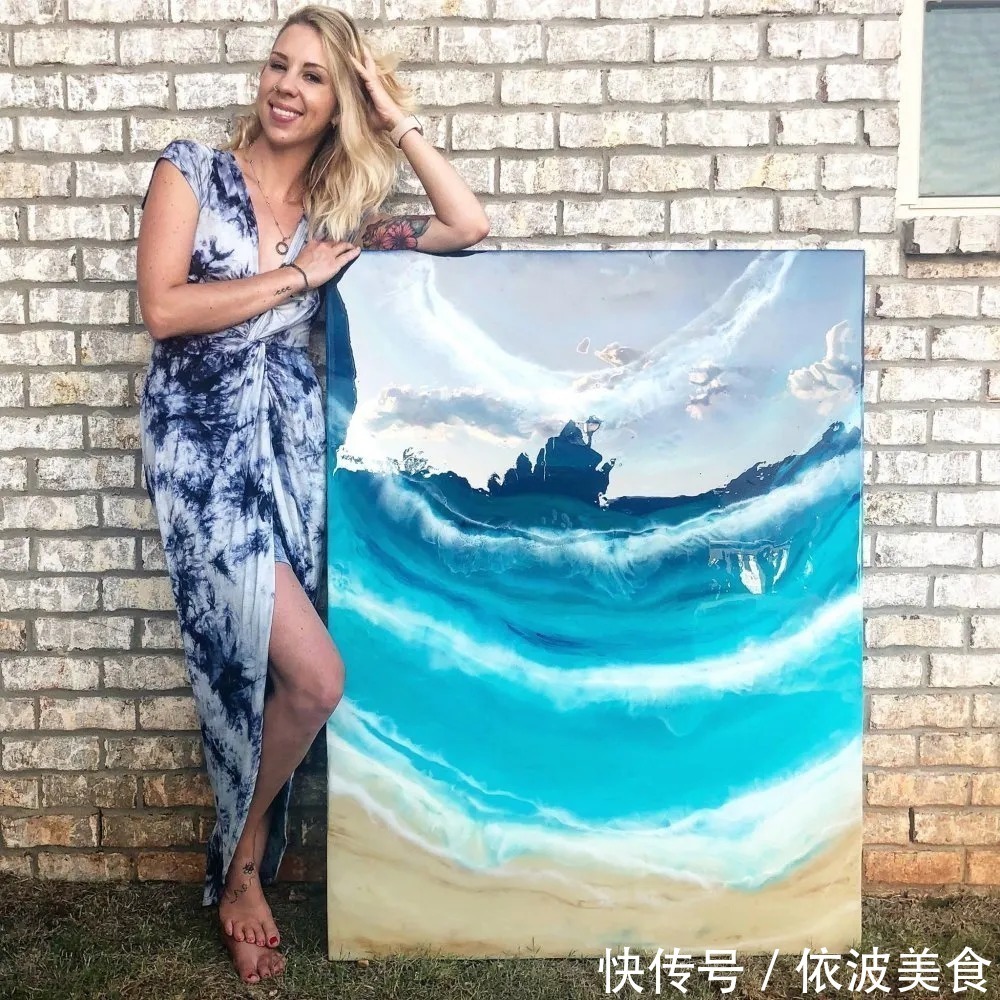 夏威夷&从没学过美术的她,用简单粗暴技法画画,让她成为了百万富豪